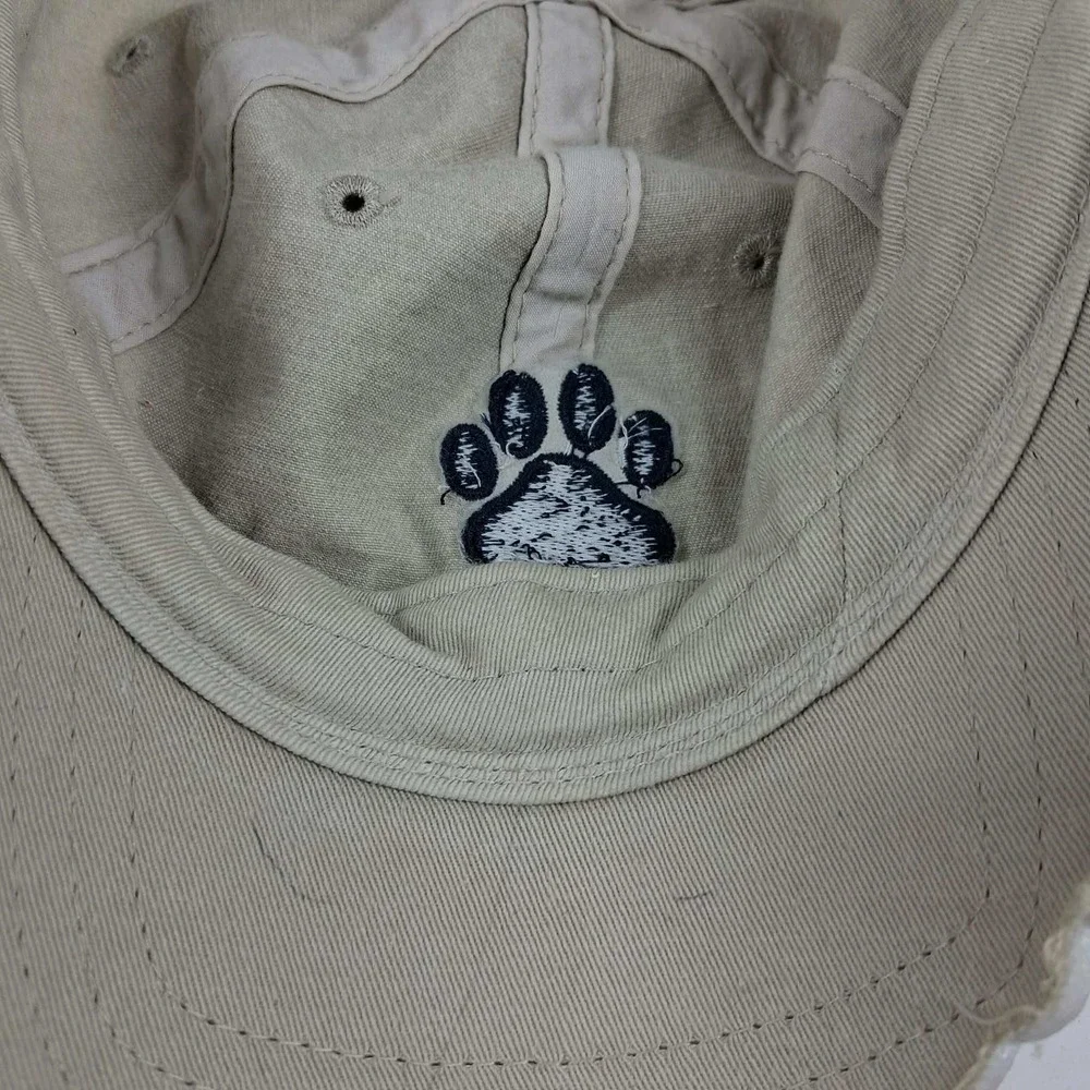 Triangle Sport Headwear Beware of Dog Distressed Splatter‎ Baseball Cap Khaki